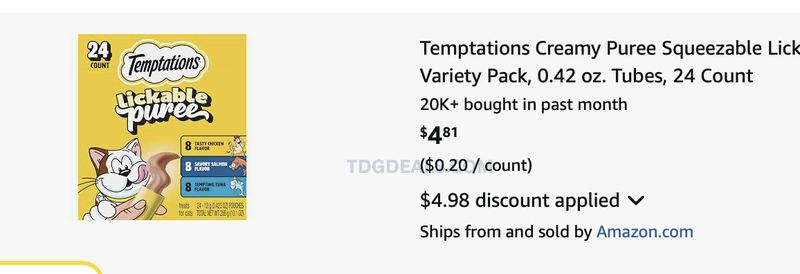 $4.81 TEMPTATIONS CREAMY PUREE, 24-COUNT