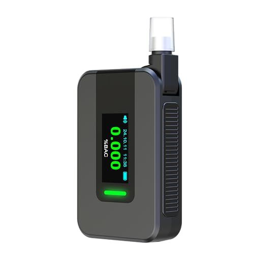 Upgrade Professional Fuel Cell Breathalyzer, Portable BAC Alcohol Tester, 10-Second Rapid Detection, History Record, Rechargeable, for Drivers & Safety Checks, No Calibration Needed (10 Mouthpieces)