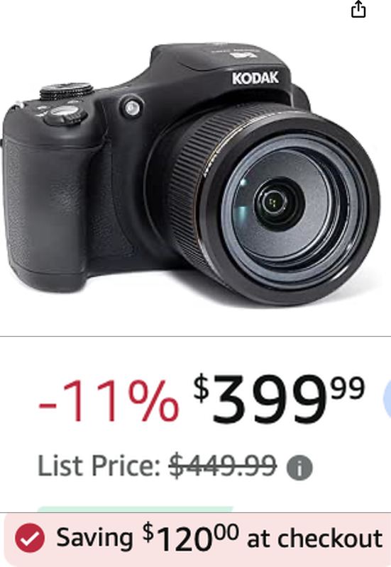 $449.99 KODAK DIGITAL CAMERA FOR $279.99 📸