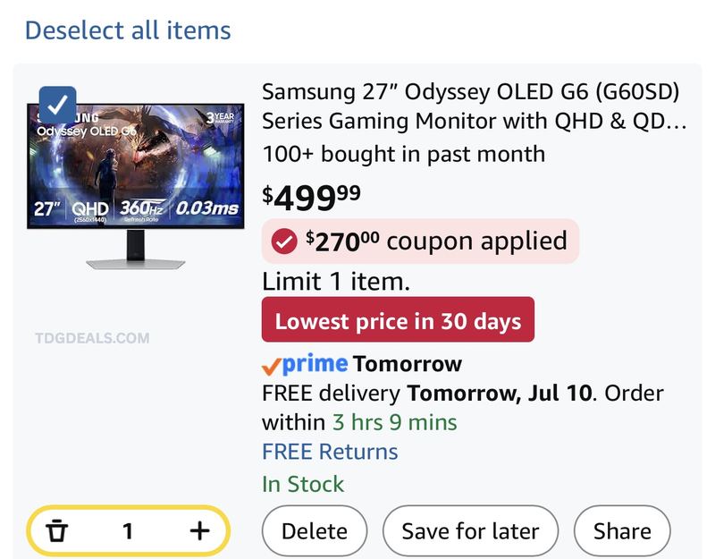 $770 SAMSUNG OLED GAMING MONITOR FOR $500!