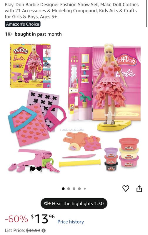PLAY-DOH BARBIE SET ONLY $13
