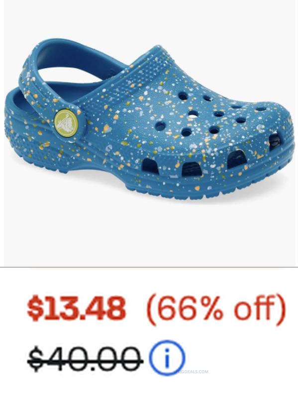 $13.48 CROCS KIDS CLASSIC PAINT SPLATTER CLOG 🔥