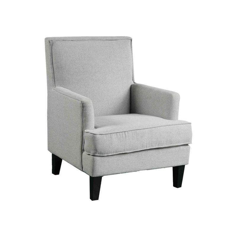 26 in. Light Gray Hercules Linen Arm Chair with Nailhead Trim