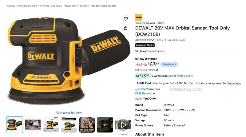 DEWALT ORBITAL SANDER DEAL 🛠️