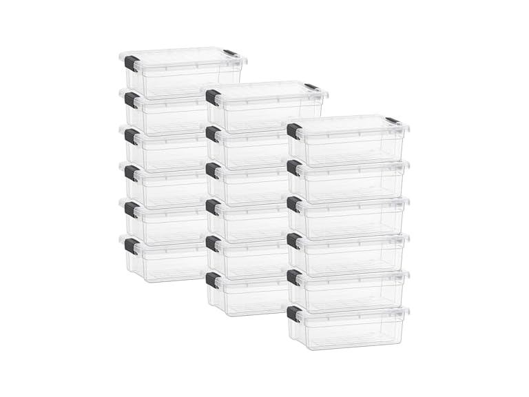 Superio Clear Storage Box with Lid, 4.5 Quart 18 Pack