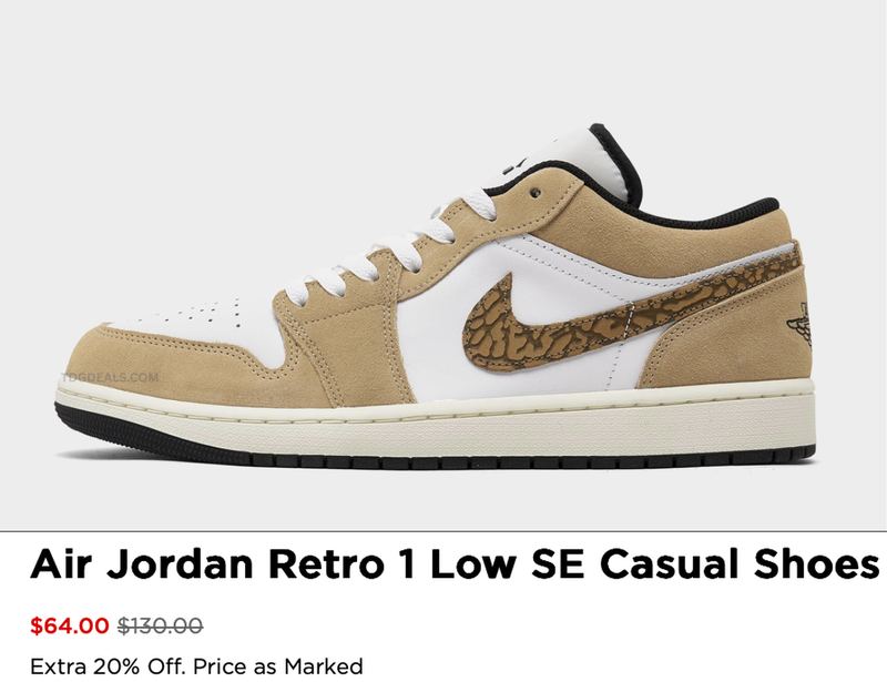 👟  $64 AIR JORDAN 1 LOW SE AT JD SPORTS