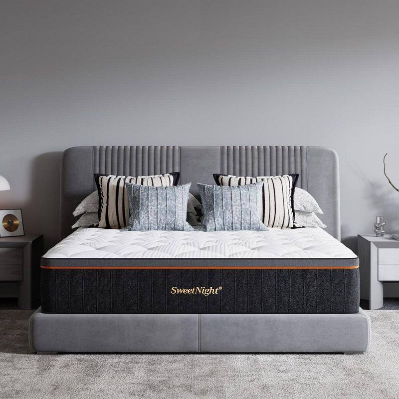 Sweetnight - Cooling Queen Medium Hybrid Breathable 16 in. Bed-in-a-Box Mattress, Pressure Relief for a Breathable Sleep