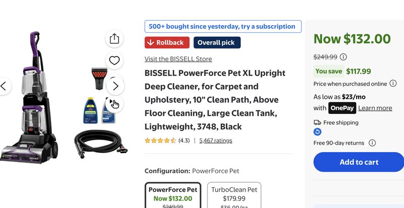 $250 - BISSELL PowerForce Pet XL🧹