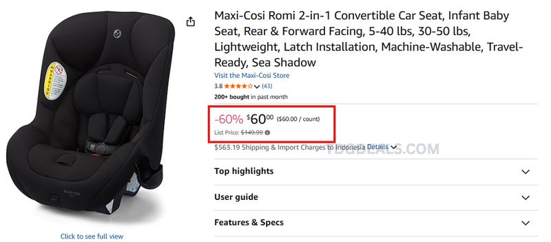 60% OFF MAXI-COSI CAR SEAT 👶