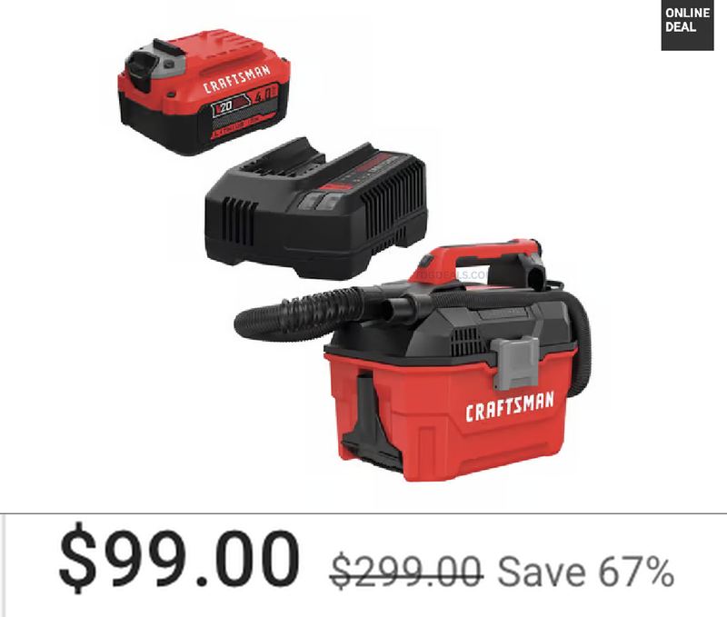 $99 CRAFTSMAN WET/DRY VAC KIT @ ACE HARDWARE