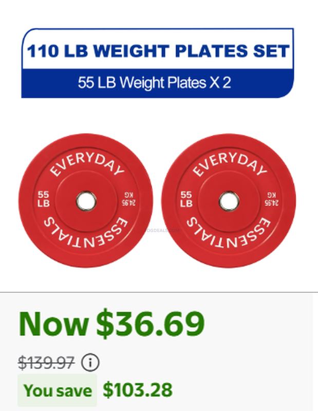 110 LBS OF WEIGHT PLATES FOR $36.69 👀