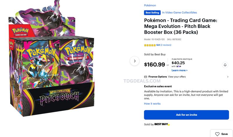 POKÉMON PITCH BLACK BOOSTER BOX — $160.99