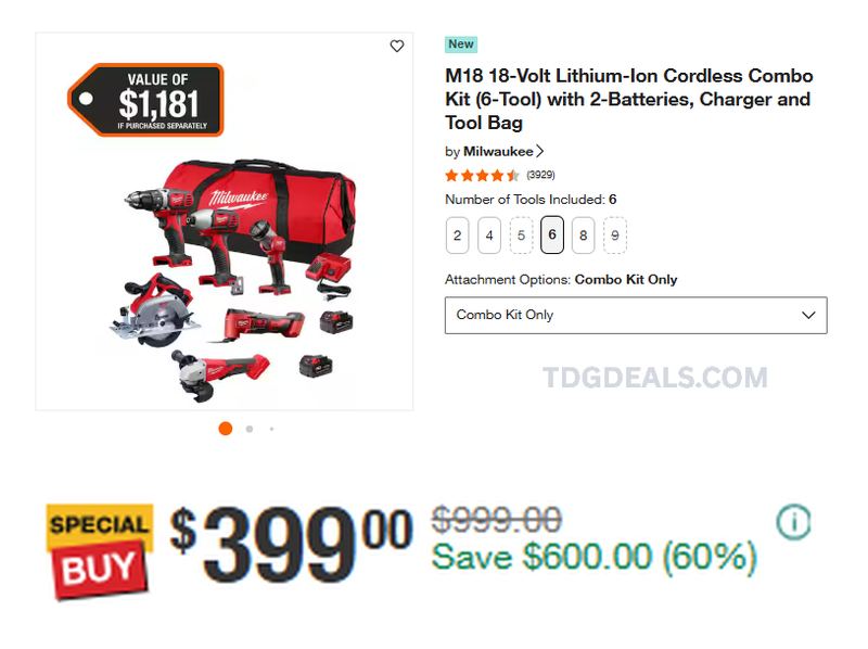 SAVE $600 ON THIS MILWAUKEE 6-TOOL KIT 🔥