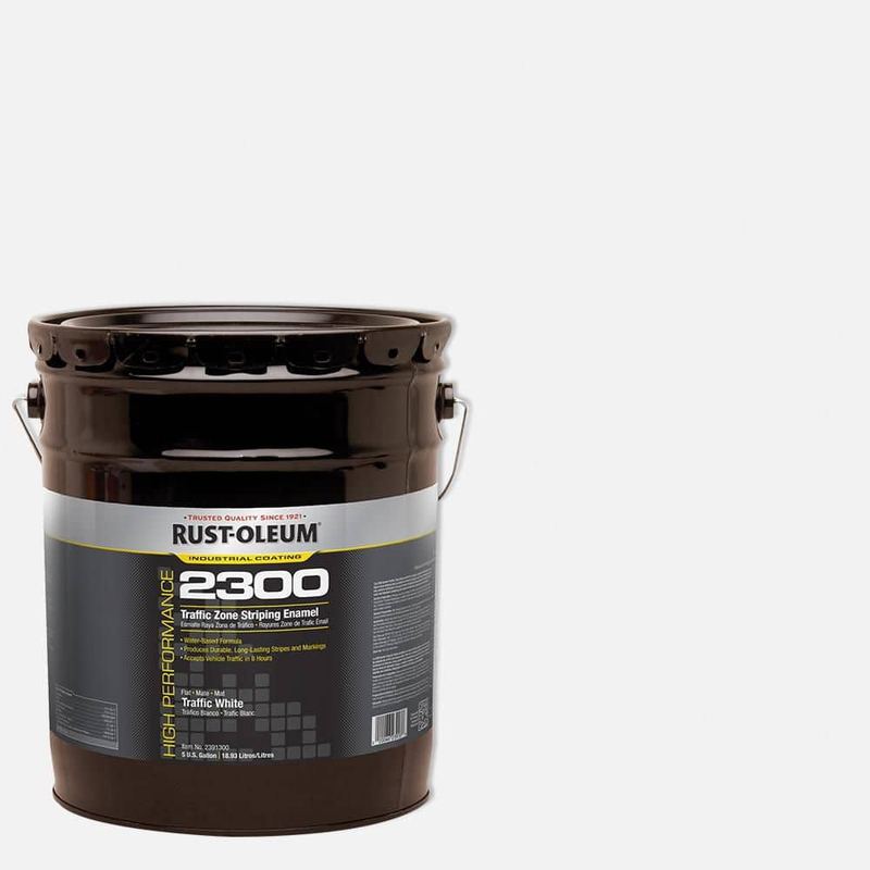 Rust-Oleum - 5 gal. 2300 Flat White Exterior Traffic Striping Paint