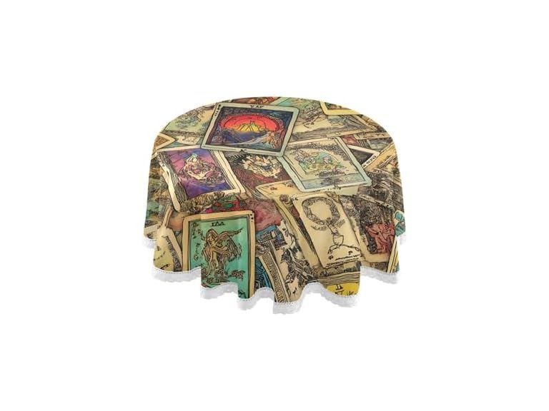 AUUXVA Table Cloth Vintage Tarot Pattern