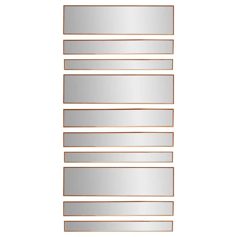 Deco Mirror - 30 in. x 53.5 in. Modern Rectangle Metal Bronze Finish Framed 10 Piece Accent Variety Mirror Set