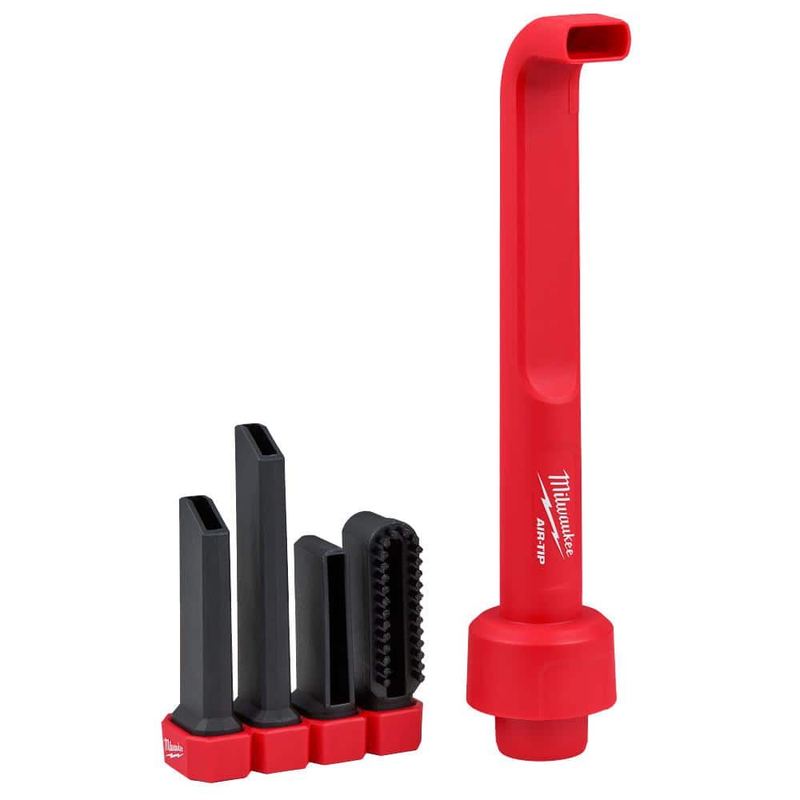 Milwaukee - AIR-TIP 1-1/4 in. - 2-1/2 in. 4-IN-1 Right Angle Tool Wet/Dry Shop Vacuum Attachment - (5-Piece)