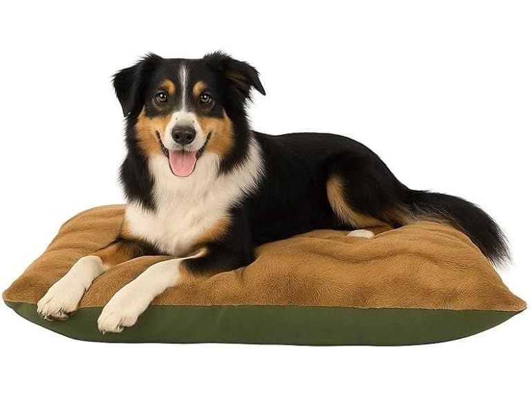 Furhaven Large Plush & Twill Pillow Pet Bed, Fir Tree
