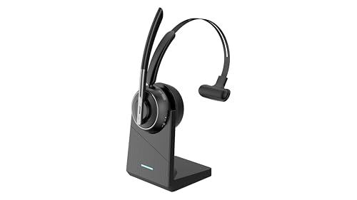 OTYHVV Noise Cancelling Headset for Work, Bluetooth Headset with AI Mic, V5.2 Wireless Headset with Microphone for PC, Charging Base, 40Hr Talk Time for Call Center