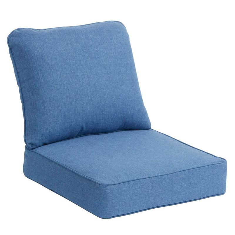 Hampton Bay - 24 in. W x 24 in. D CushionGuard Deep Seat Universal Outdoor Lounge Chair Cushion in Lake