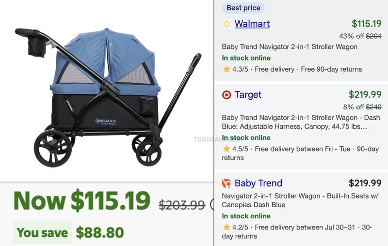 $115.19 BABY TREND STROLLER WAGON, WAS $203.99 👶