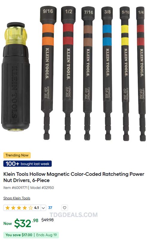 KLEIN TOOLS SET FOR $32.98