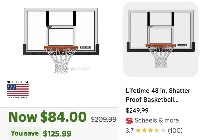 $125.99 OFF LIFETIME BASKETBALL BACKBOARD COMBO 🔥