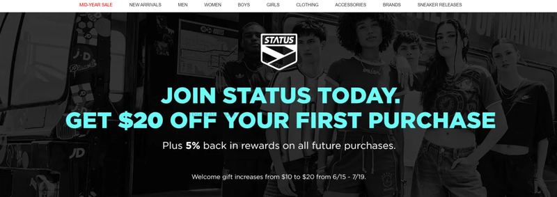 Finish Line just doubled its STATUS welcome reward.