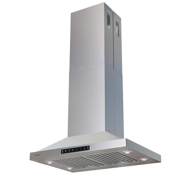 VIKIO - 30 in 500CFM Convertible Island Range Hood in Stainless Steel with Gesture control and 4 LED Lights