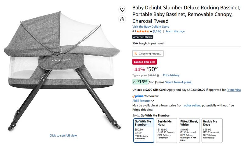 $50 Deluxe Rocking Bassinet