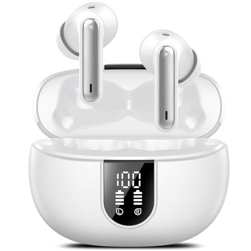 Ai Translation Earbuds Real Time, 165 Languages Translator Earbuds with 6 Translation Modes/No Subscription, Audio and Video Calls Translator Headphones, 42H Audifonos Traductores Inglés Español White