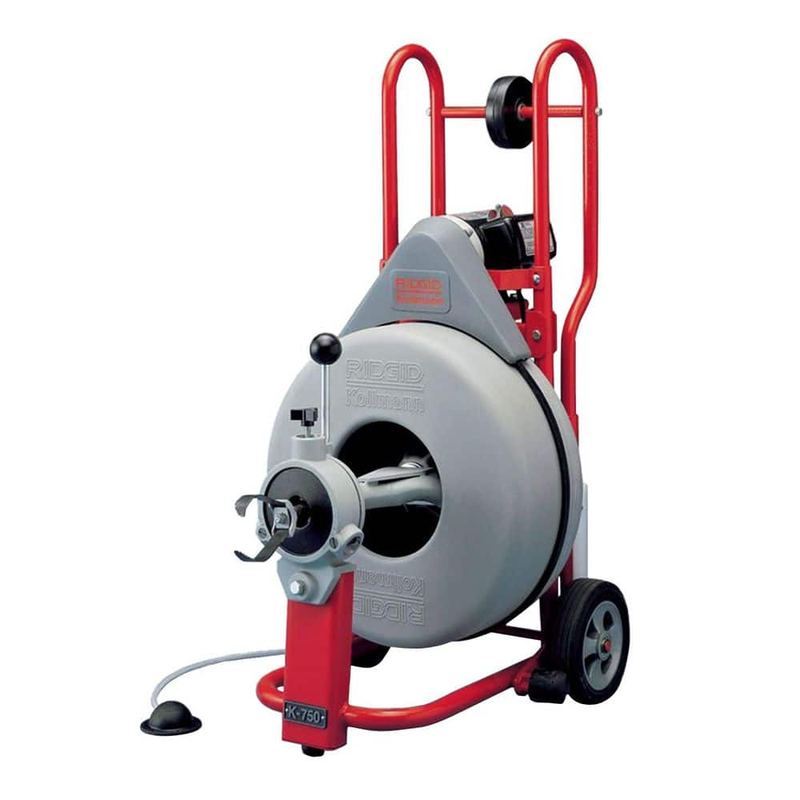 RIDGID - K-750 Drain-Cleaning Machine with C-27 5⁄8 in. x 75 ft. IC Cable, Cutter Tips, Retrieving Auger, and Gloves