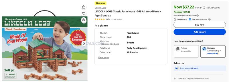 $37 LINCOLN LOGS Classic Farmhouse (268 Pieces)