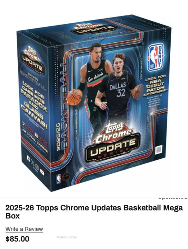JUST DROPPED @ DSG 🚨  2025-26 Topps Chrome Updates Basketball Mega Box