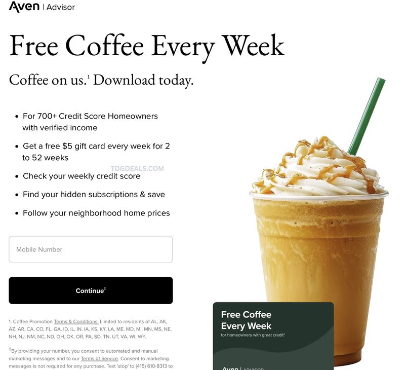 FREE $5 COFFEE GIFT CARD EVERY WEEK ☕