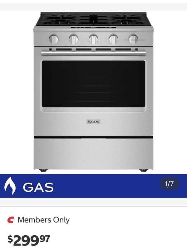 MAYTAG 5.0 CU. FT. GAS RANGE ONLY $299.97 AT COSTCO