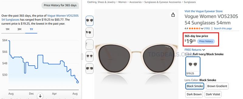 VOGUE SUNGLASSES FOR $19.25