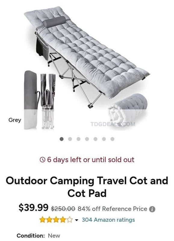🔥 84% OFF OUTDOOR CAMPING COT + PAD 🔥