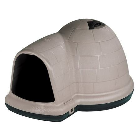 Petmate Indigo All-Weather Portable Extra Large Plastic Outdoor Igloo Dog House, 51.5"L For XL Dogs 90 to 125 lb, Taupe & Black