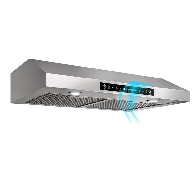 Airmeet - 30 in. 900 CFM Ducted Under Cabinet Range Hood in Stainless Steel with Aluminum Mesh Baffle Filters, Gesture Control
