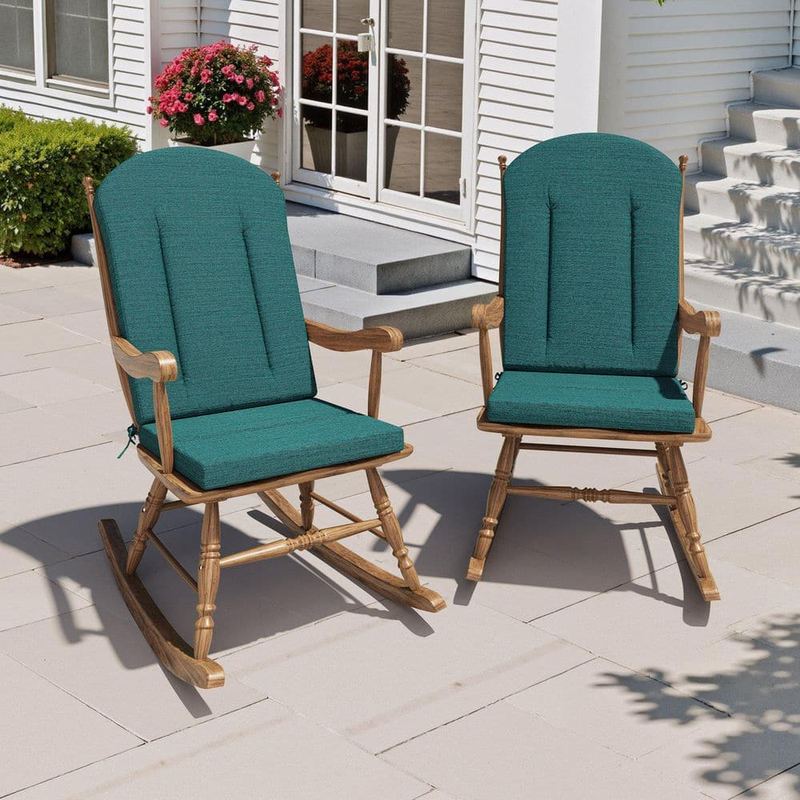 Crestlive Products - 50 in. x 20 in. Patio Adirondack Chair Cushion with Ties 2-Piece Thickened Outdoor Seat Cushions in Light Gray