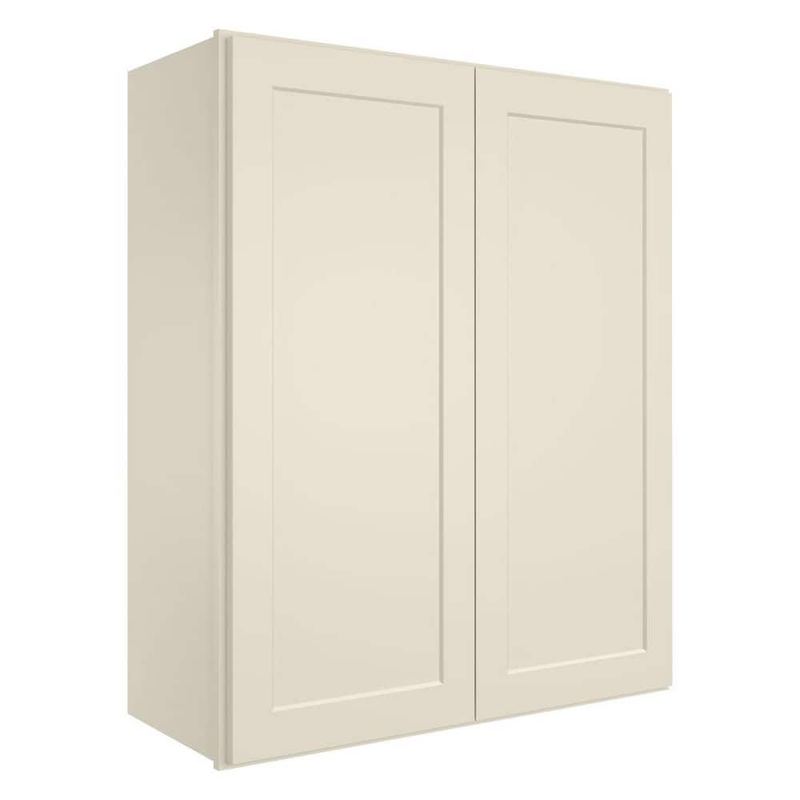 HOMEIBRO - 36-in W X 12-in D X 42-in H in Shaker Antique White Plywood Ready to Assemble Wall Kitchen Cabinet