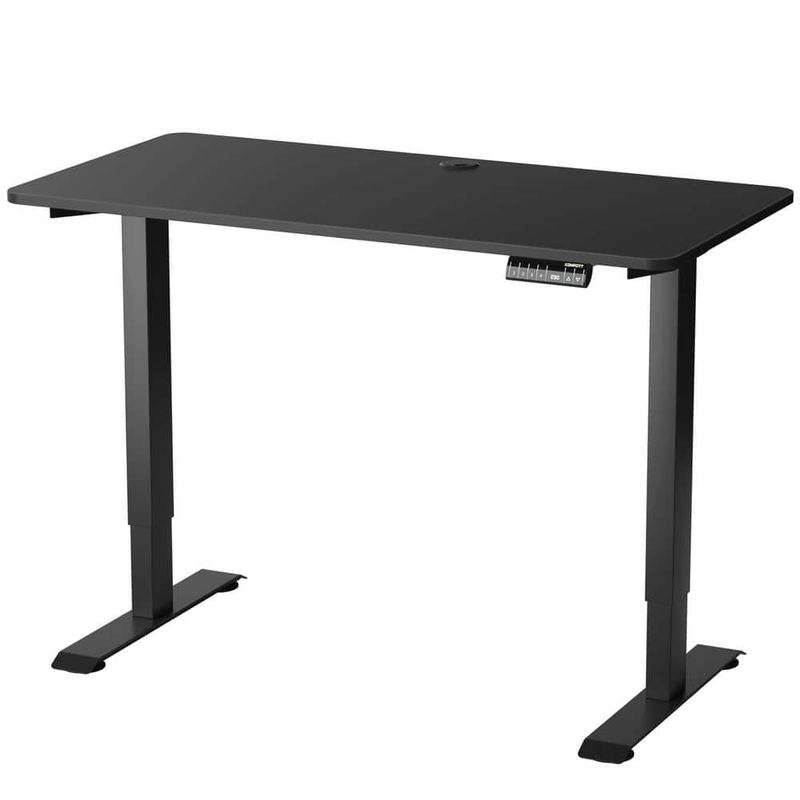 Costway - 48 in. Maple Steel Electric Adjustable Standing Desk Stand Up Workstation with Control