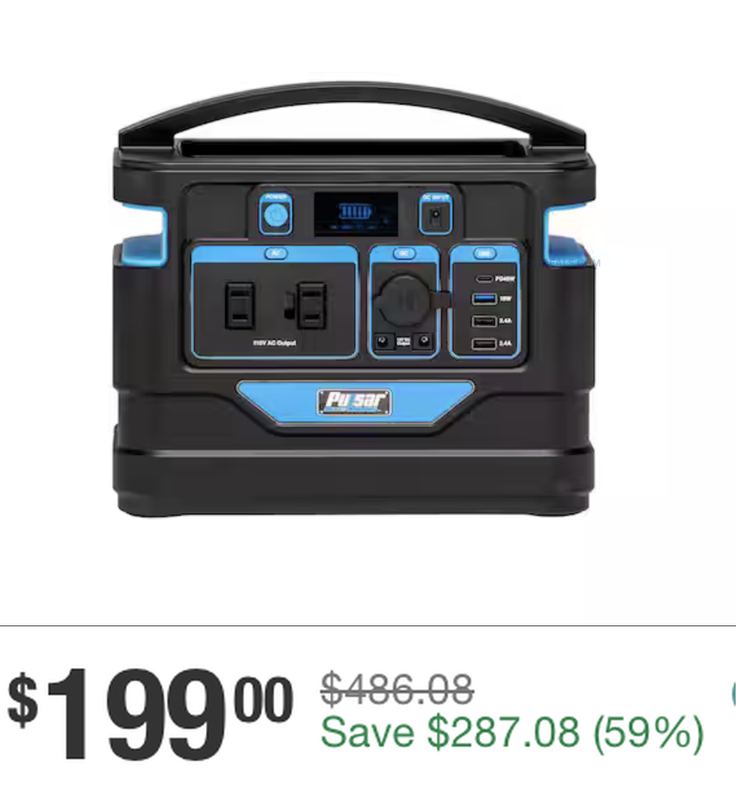 $486.08 PULSAR 500-WATT POWER STATION FOR $199