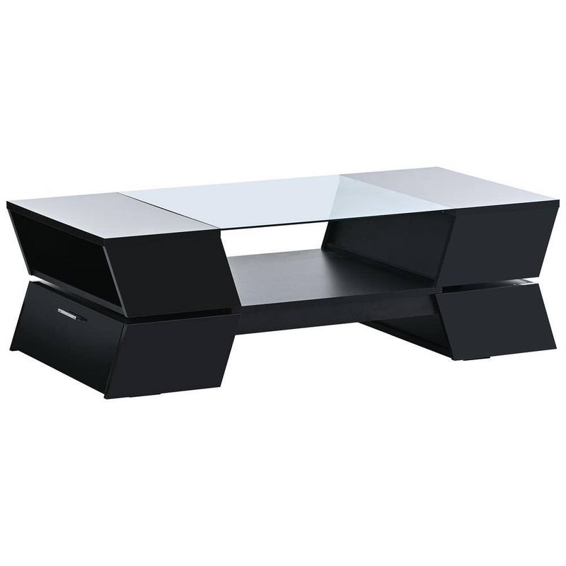 Polibi - 47.25 in. White Round MDF Coffee Table with Sturdy Metal Frame