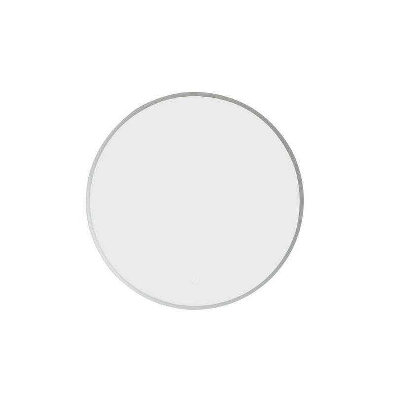 ROSWELL - Century 32 in. W x 32 in. H Frameless Round LED Light Bathroom Vanity Mirror in Silver Finish