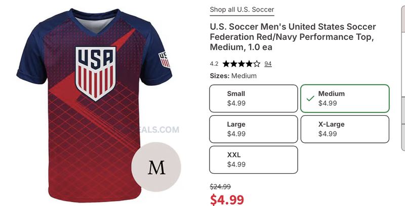 80% OFF U.S. MEN'S SOCCER PERFORMANCE TOP 🚨