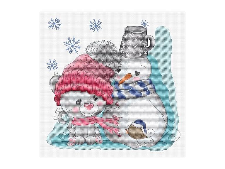 Luca-S Cross Stitch Kit The Cat & Friends