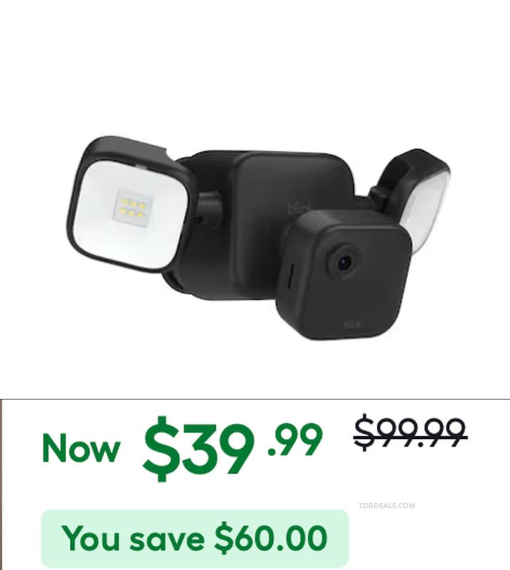 $99.99 BLINK OUTDOOR 4 FLOODLIGHT CAMERA FOR $39.99
