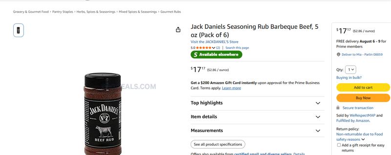 Jack Daniel's Beef Seasoning Rub (6-Pack)